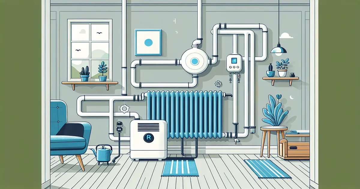 Un radiatore tradizionale collegato a un sistema con pompa di calore in un ambiente domestico