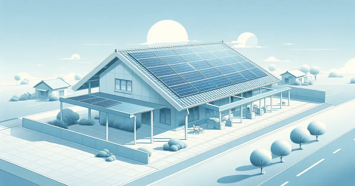 Copertura di un tetto con tegole fotovoltaiche integrate che si confondono con le tegole tradizionali